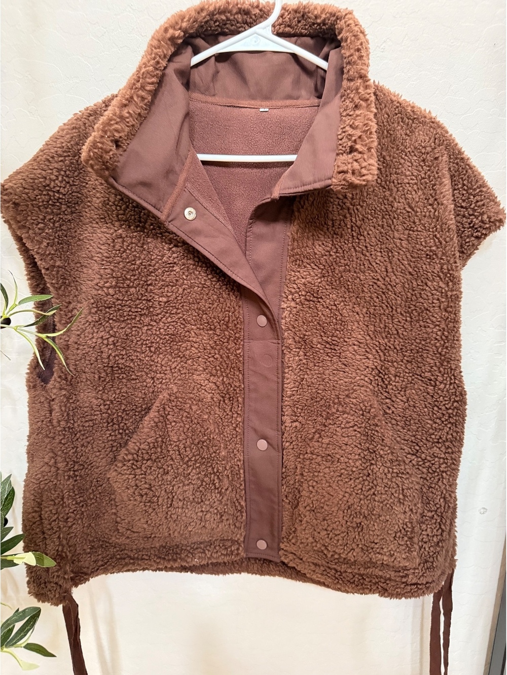 NWT Sherpa Chocolate Vest